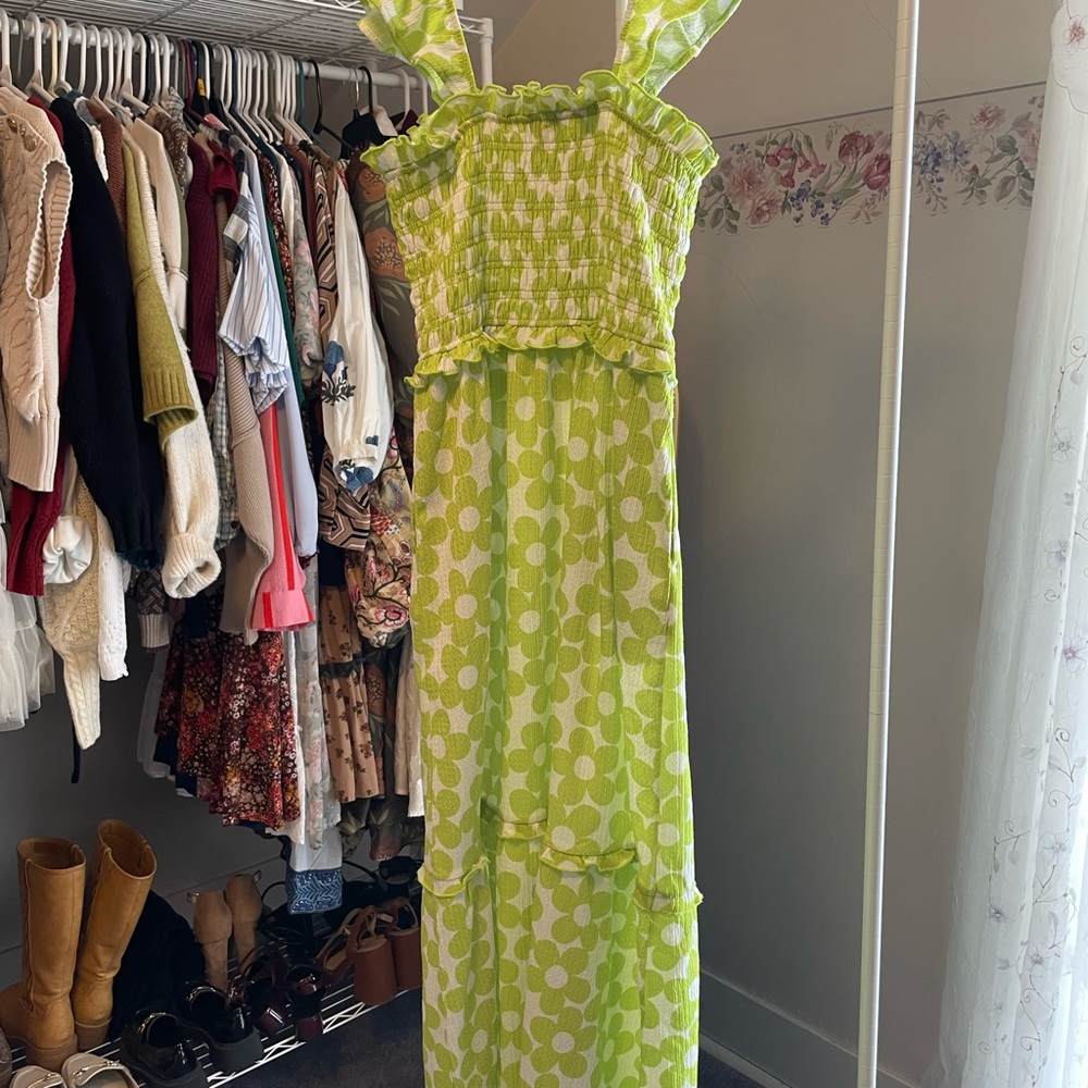 Cato Lime Green Floral Maxi Dress